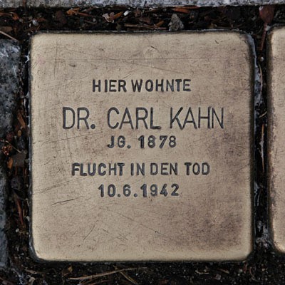 Stolperstein für Dr. Carl Kahn