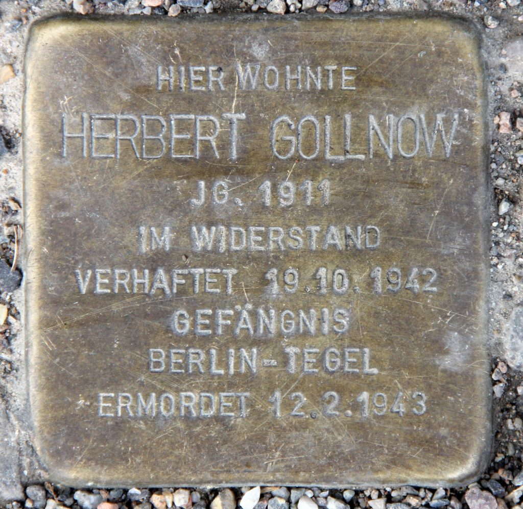 Stolperstein in Erinnerung an Herbert Gollnow